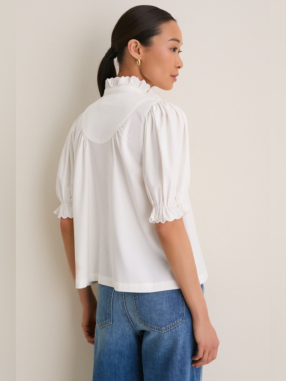 POMANDER PLACE White Selena Blouse Size XS Short Sleeve Top | a Tuckernuck Brand - Picture 3 of 15